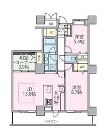 ロイヤルパークスタワー南千住 3602 間取り図