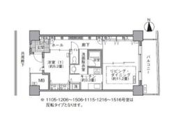 アクティ汐留 1406 間取り図