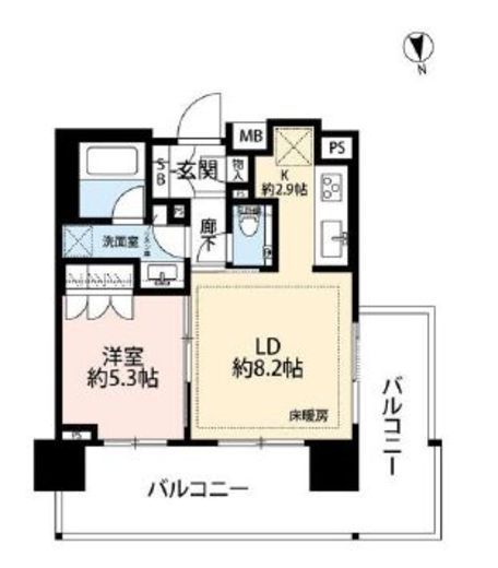 ベリスタ文京関口 8階 間取り図
