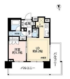 ベリスタ文京関口 8階 間取り図