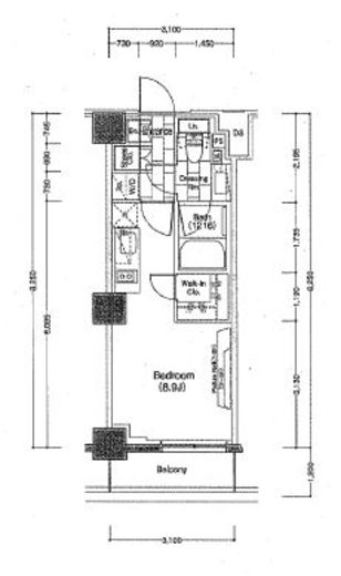 ザ・パークハビオ新宿 218 間取り図