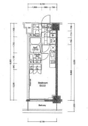 ザ・パークハビオ新宿 106 間取り図