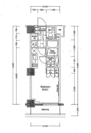 ザ・パークハビオ新宿 320 間取り図
