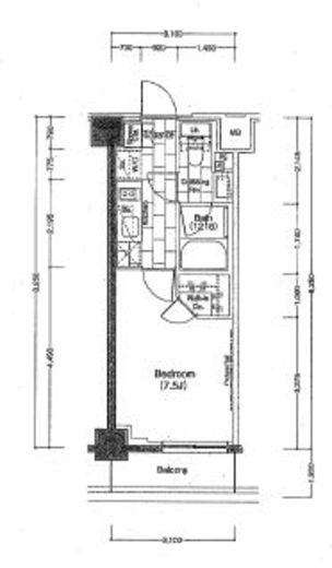 ザ・パークハビオ新宿 504 間取り図