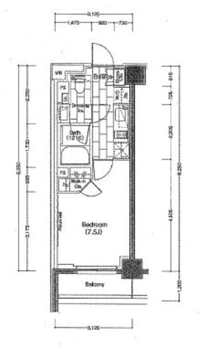 ザ・パークハビオ新宿 201 間取り図