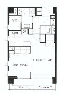ピアース恵比寿 4階 間取り図