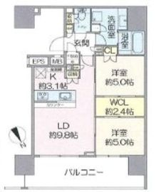 ザ・パークハウス渋谷美竹 7階 間取り図