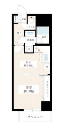 カスタリア新宿御苑 406 間取り図