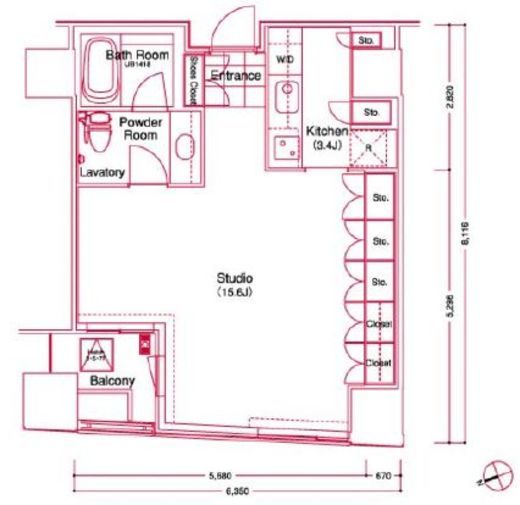 稲荷町タワー 803 間取り図