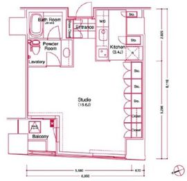 稲荷町タワー 803 間取り図