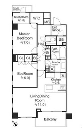 パークナード元麻布 2階 間取り図