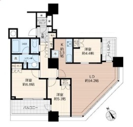 ザ・パークハウス西新宿タワー60 13階 間取り図