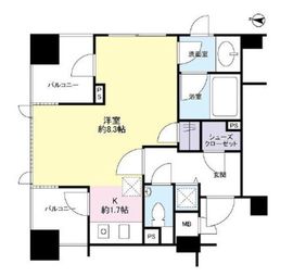 クオリア広尾 9階 間取り図