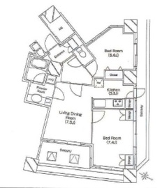 ベラカーサ南池袋 1801 間取り図