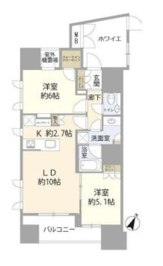 グランレ・ジェイド渋谷富ヶ谷 2階 間取り図