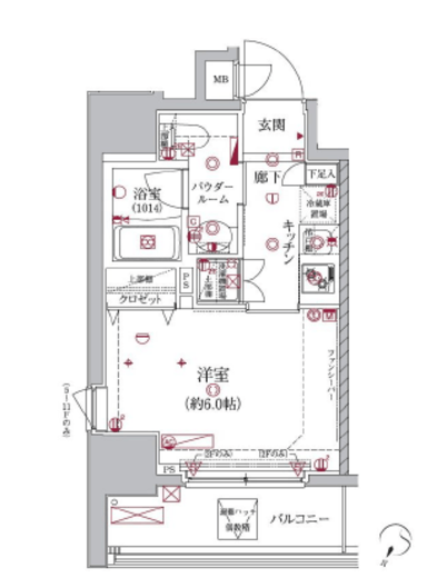 クレイシア大井町 5階 間取り図