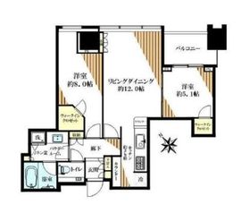 シティタワー麻布十番 14階 間取り図