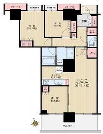 プラウドタワー東雲キャナルコート 40階 間取り図