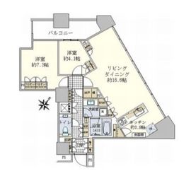 勝どきザ・タワー 41階 間取り図