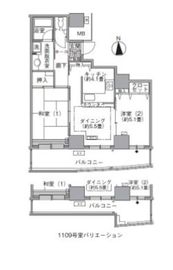 アクティ汐留 2208 間取り図