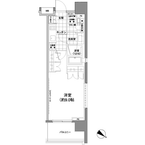 パークハビオ渋谷神山町 201 間取り図