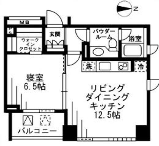 プライムアーバン四谷外苑東 1302 間取り図