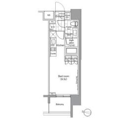 パークハビオ恵比寿 707 間取り図