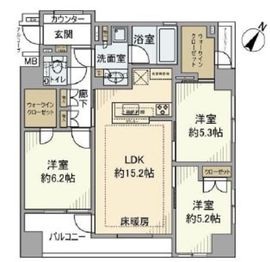 グラウス日本橋浜町 8階 間取り図