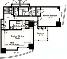 河田町ガーデンクラブフロア 3608 間取り図