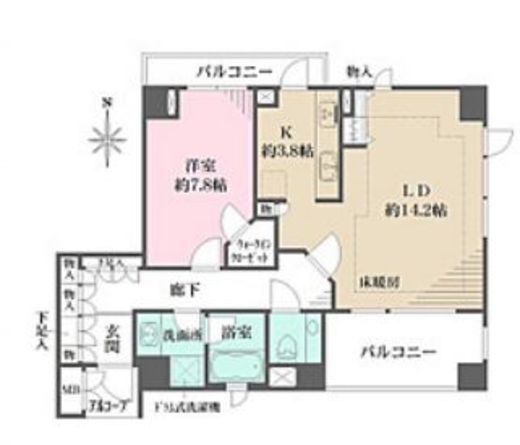 パークハウス四谷 3階 間取り図