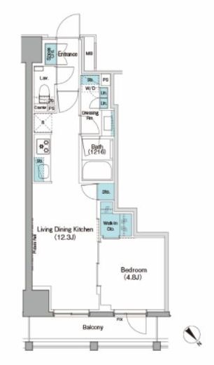 ザ・パークハビオ日本橋箱崎町 204 間取り図