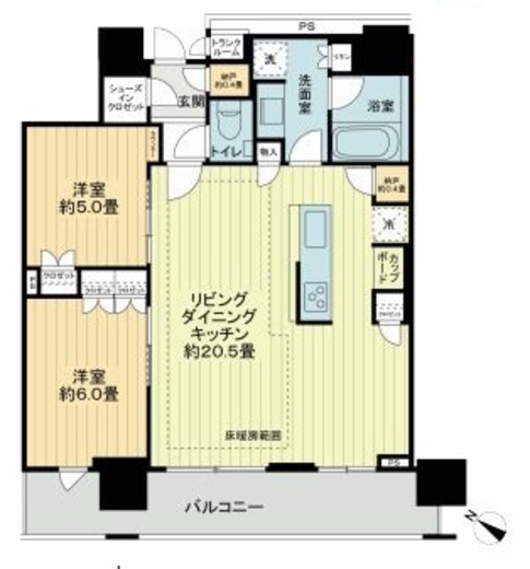 ブリリアザ・タワー東京八重洲アベニュー 5階 間取り図