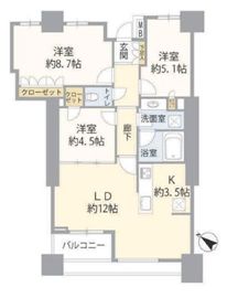 クレッセント東京ビュータワー 21階 間取り図