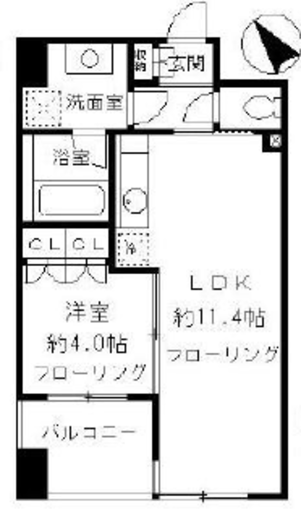 ニューシティアパートメンツ千駄ヶ谷2 1102 間取り図