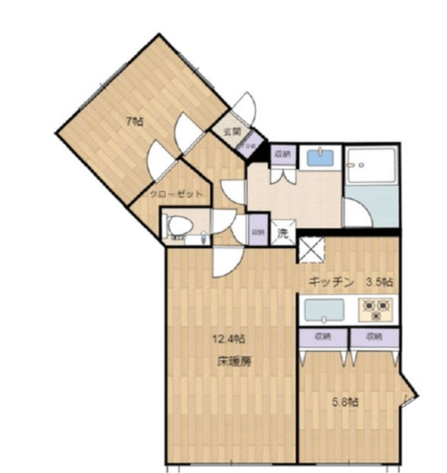 マイコート若松町ガーデンフラッツ 5階 間取り図