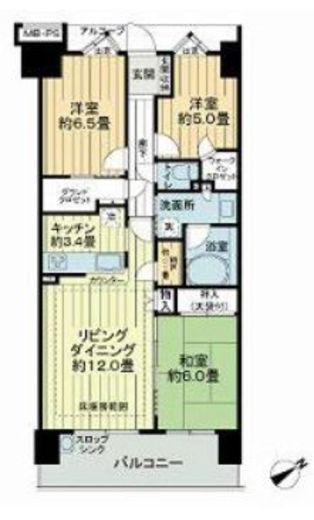 亀戸レジデンス 13階 間取り図