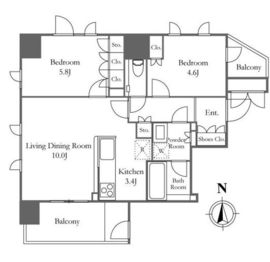 プライムアーバン新宿夏目坂タワーレジデンス 2301 間取り図