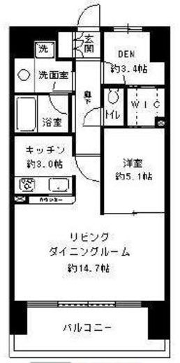 パークキューブ東品川 406 間取り図