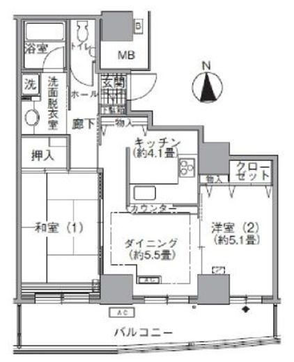 アクティ汐留 2509 間取り図