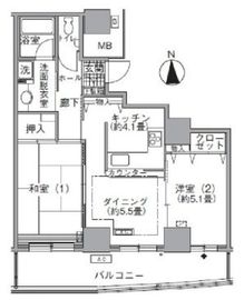 アクティ汐留 2509 間取り図