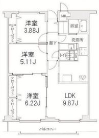 コスモリード学芸大学 602 間取り図