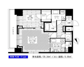 グランドコンシェルジュ六本木 17階 間取り図