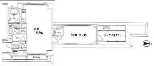 四谷デュープレックスD-R 8階 間取り図