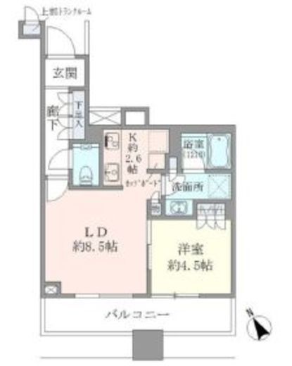 ブリリアタワーズ目黒 16階 間取り図