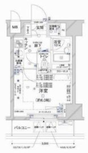 コンシェリア新橋 15階 間取り図