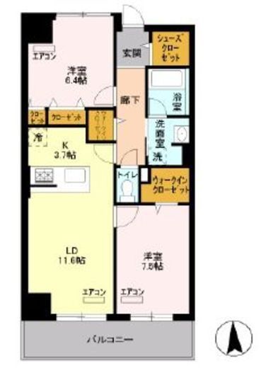 ロイヤルパークスシーサー 402 間取り図