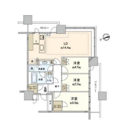 ブリリアタワーズ目黒 7階 間取り図