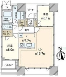 ドゥ・トゥール 34階 間取り図