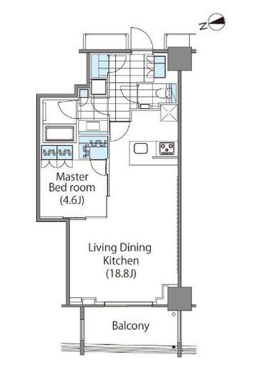 コンフォリア新宿イーストサイドタワー 2702 間取り図