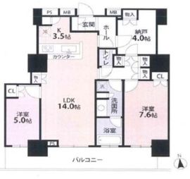 フェイバリッチタワー品川 23階 間取り図